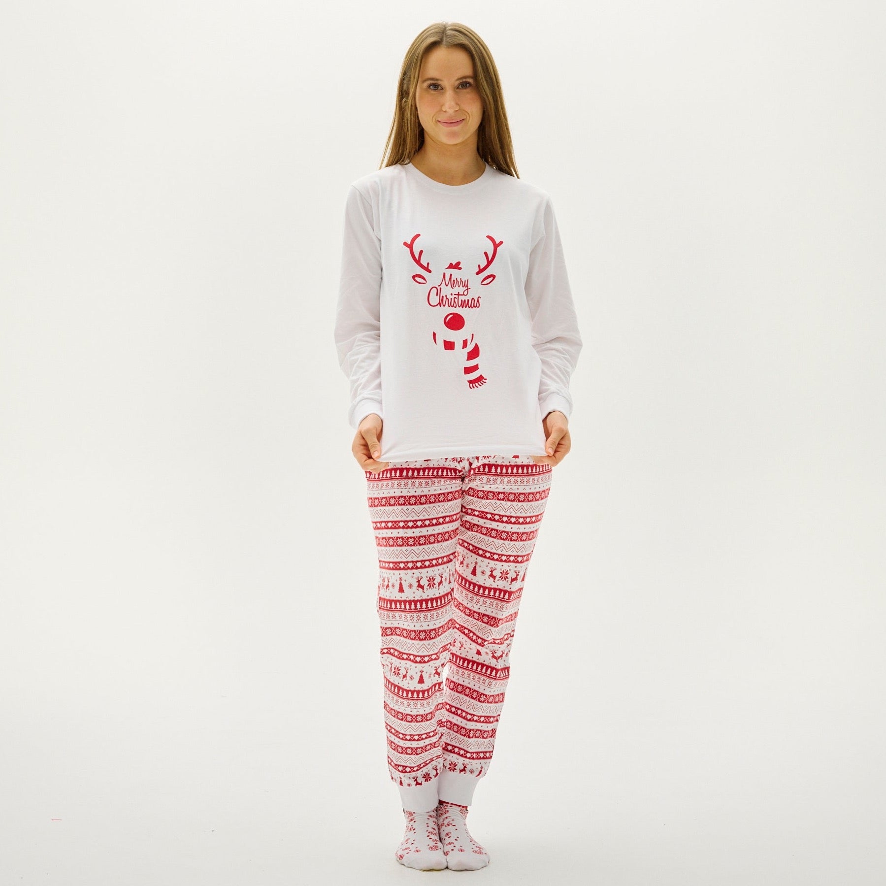 Söt Julpyjamas Röd - Dam.